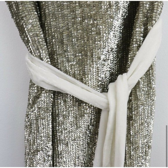 Retrofete Ella Dress Champagne Gold Sequin Mini Party Cocktail S NWOT $525 - Picture 6 of 11